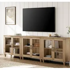 GENERICO - Mueble modular de TV de 85 cm con puerta de vidrio, venta por modulo