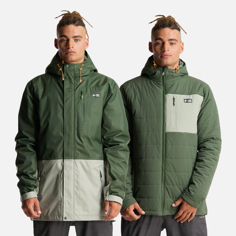 HAKA HONU - Chaqueta Hombre Perro Guapo Pro Verde Militar Haka Honu