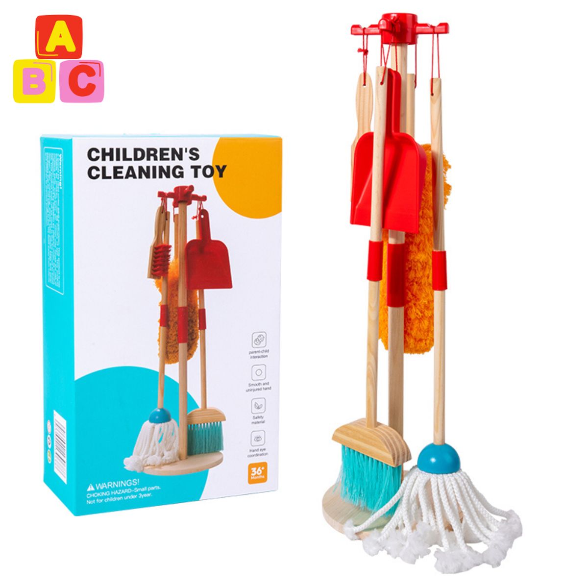ABC - Set de Limpieza Infantil de Madera Juego Educativo