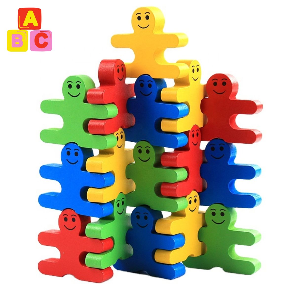 ABC - Juego de Apilamiento de Muñecos de Madera