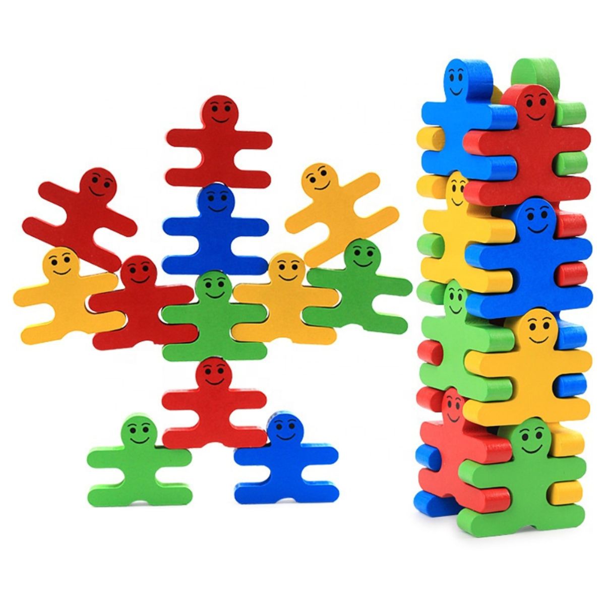 ABC - Juego de Apilamiento de Muñecos de Madera