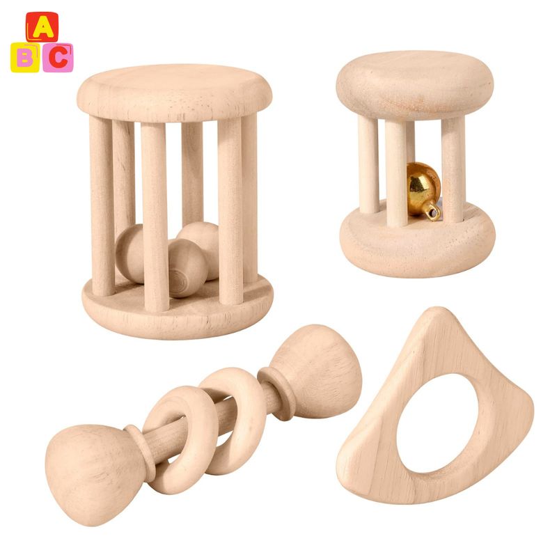 ABC - Set de Sonajeras de Madera para Bebé