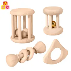 ABC - Set de Sonajeras de Madera para Bebé