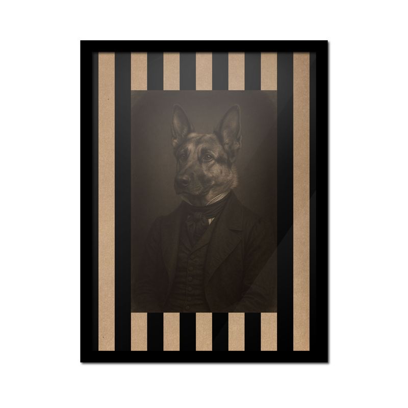 GENERICO - Pastor Alemán Victoriano  Cuadro 30x40 cm con marco
