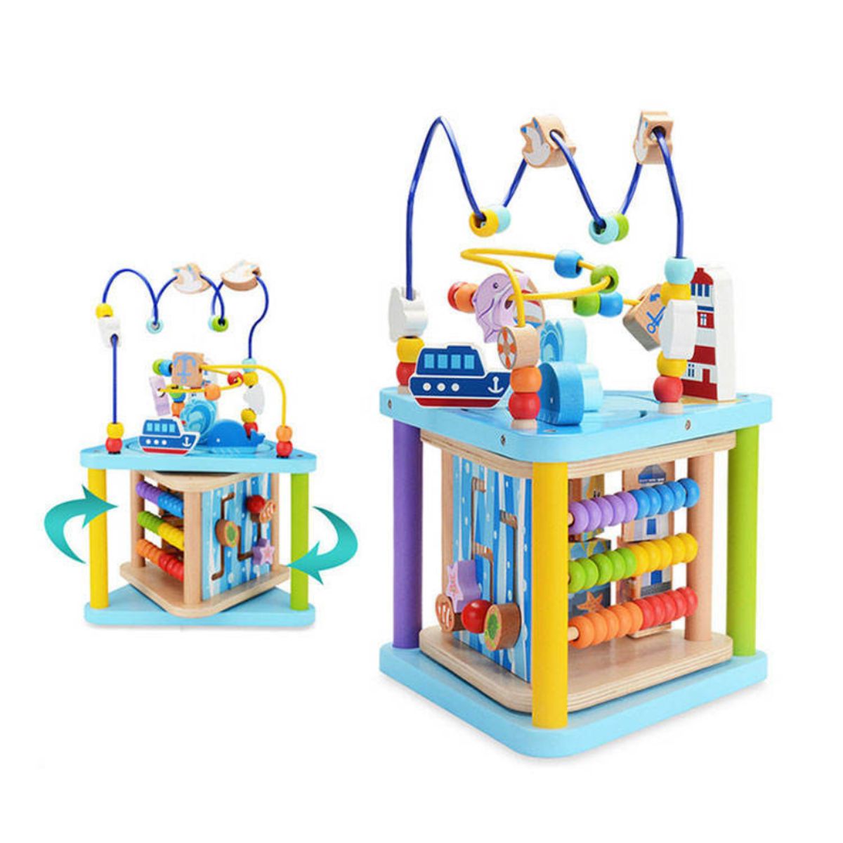 ABC - Centro de Actividades de Madera 5 en 1 Educativo Montessori