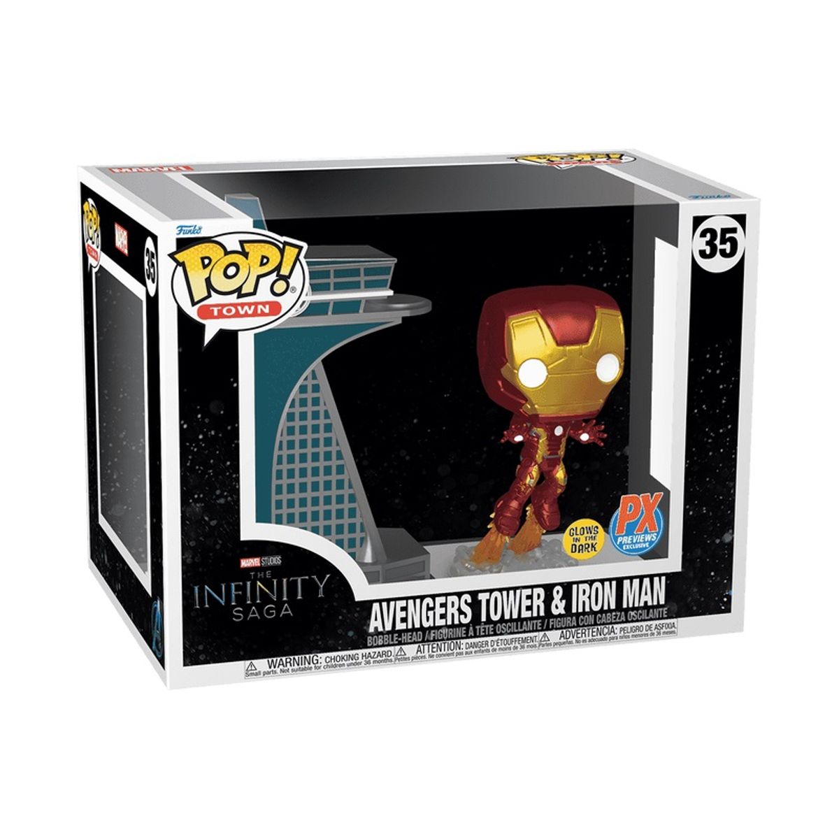 FUNKO - Funko Pop Marvel Torre Avengers e Iron Man Glow 35 Exclusivo