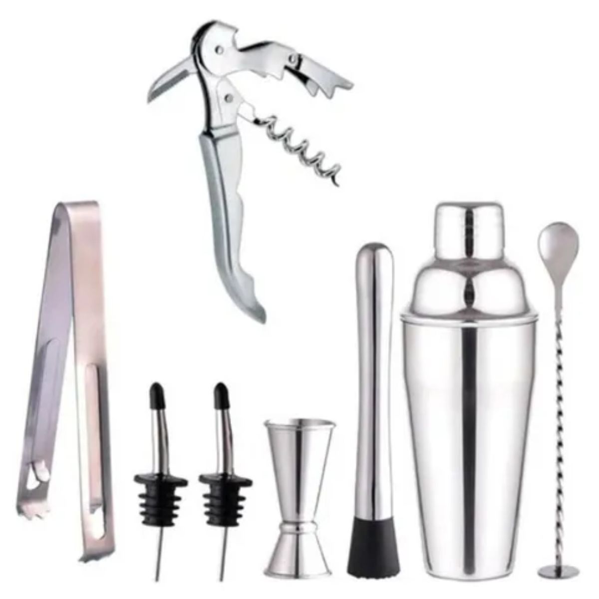 GENERICO - Juego Coctelera Inoxidable Profesional Para Bar 8 Piezas