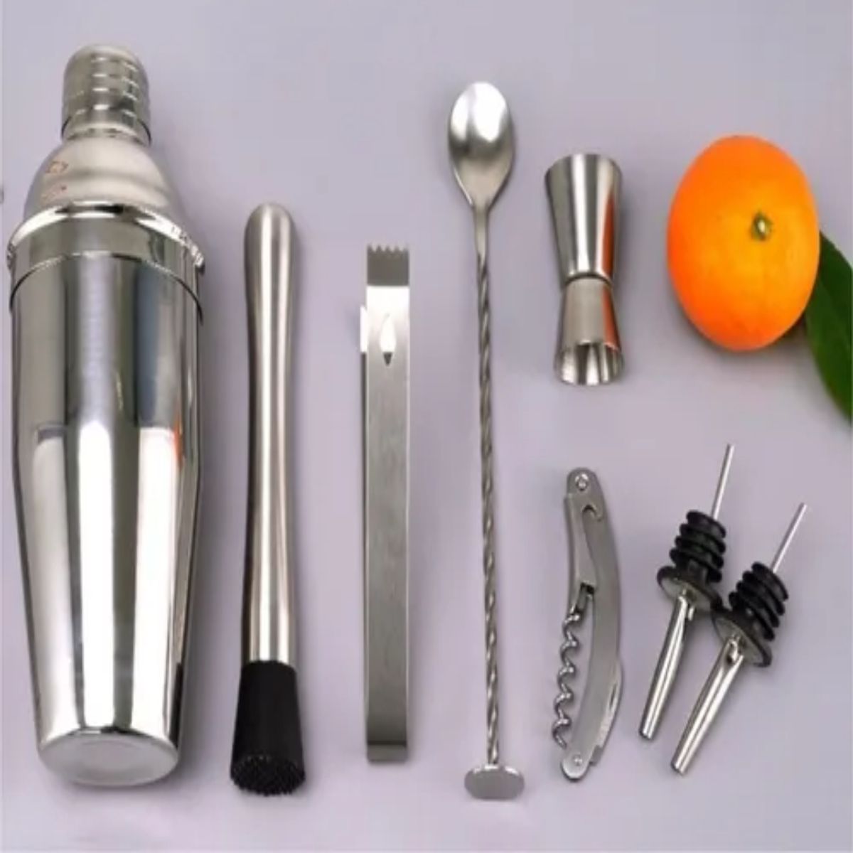 GENERICO - Juego Coctelera Inoxidable Profesional Para Bar 8 Piezas