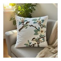 Pack 2 Cojín Funda Relleno Bordado 45 x 45 cm - Zorzal Chileno