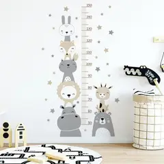 CREA TALLER - Animales con medida de crecimiento vinilo dormitorio infantil