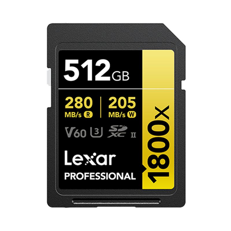 LEXAR - Tarjeta Lexar Professional 1800x SDXC UHS-II Serie GOLD 512GB