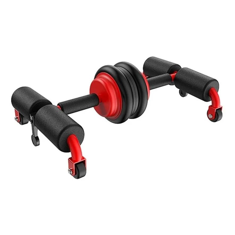 LISM - Maquina Abdominales Multifunción Rueda Ejercicios rojo