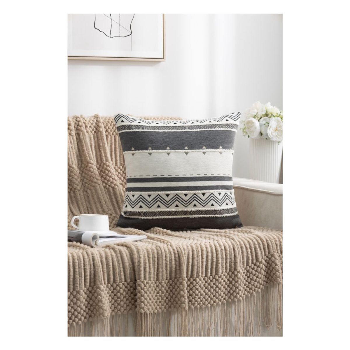 GENERICO - Pack 2 Cojín Funda Relleno Meillard 45 x 45 cm - Apache