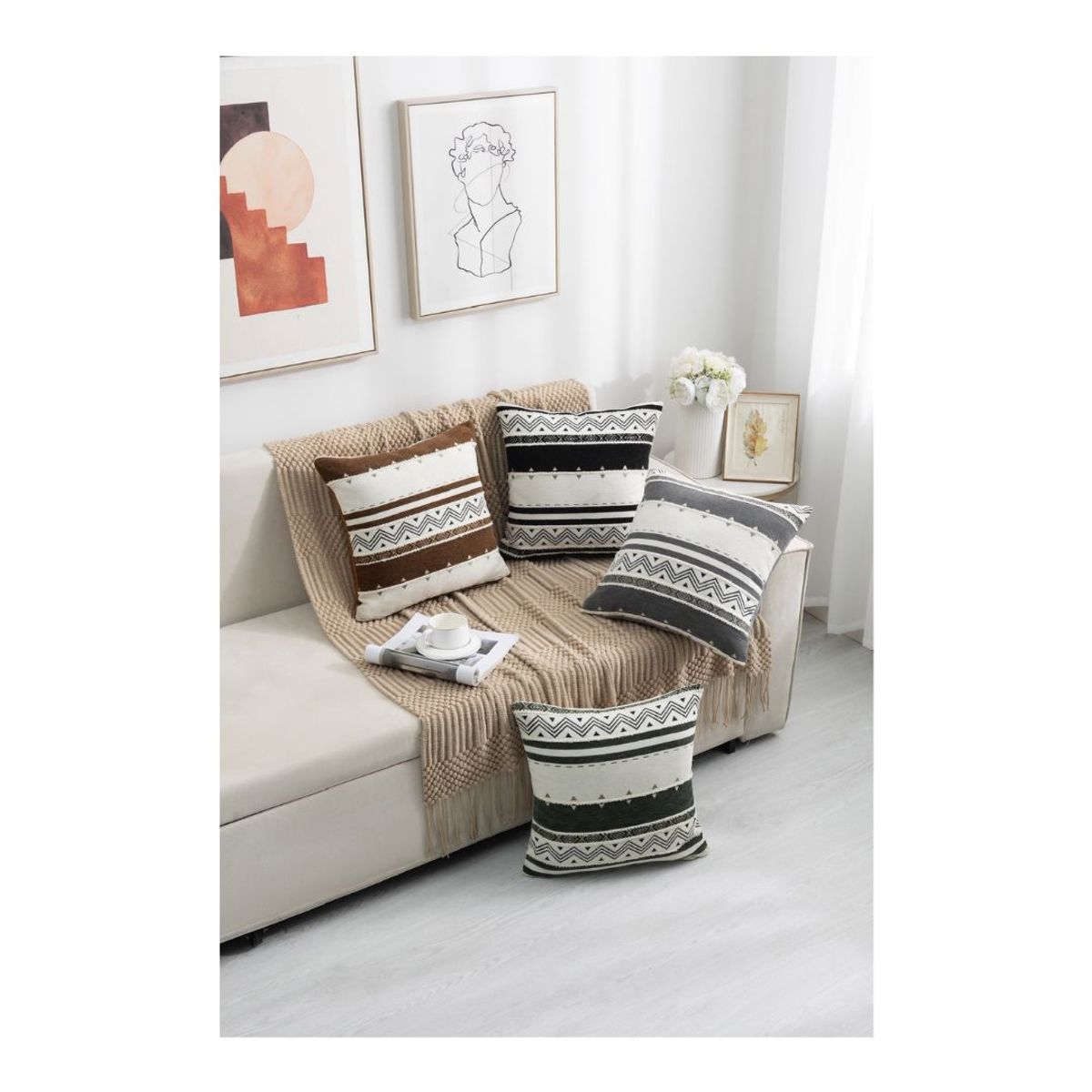 GENERICO - Pack 2 Cojín Funda Relleno Meillard 45 x 45 cm - Sioux