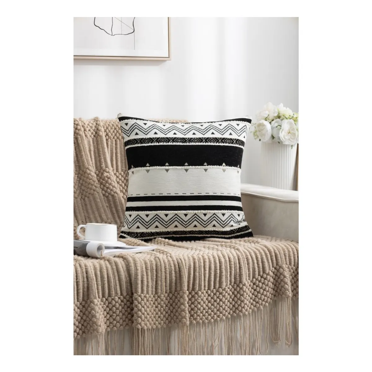GENERICO - Pack 2 Cojín Funda Relleno Meillard 45 x 45 cm - Navajo