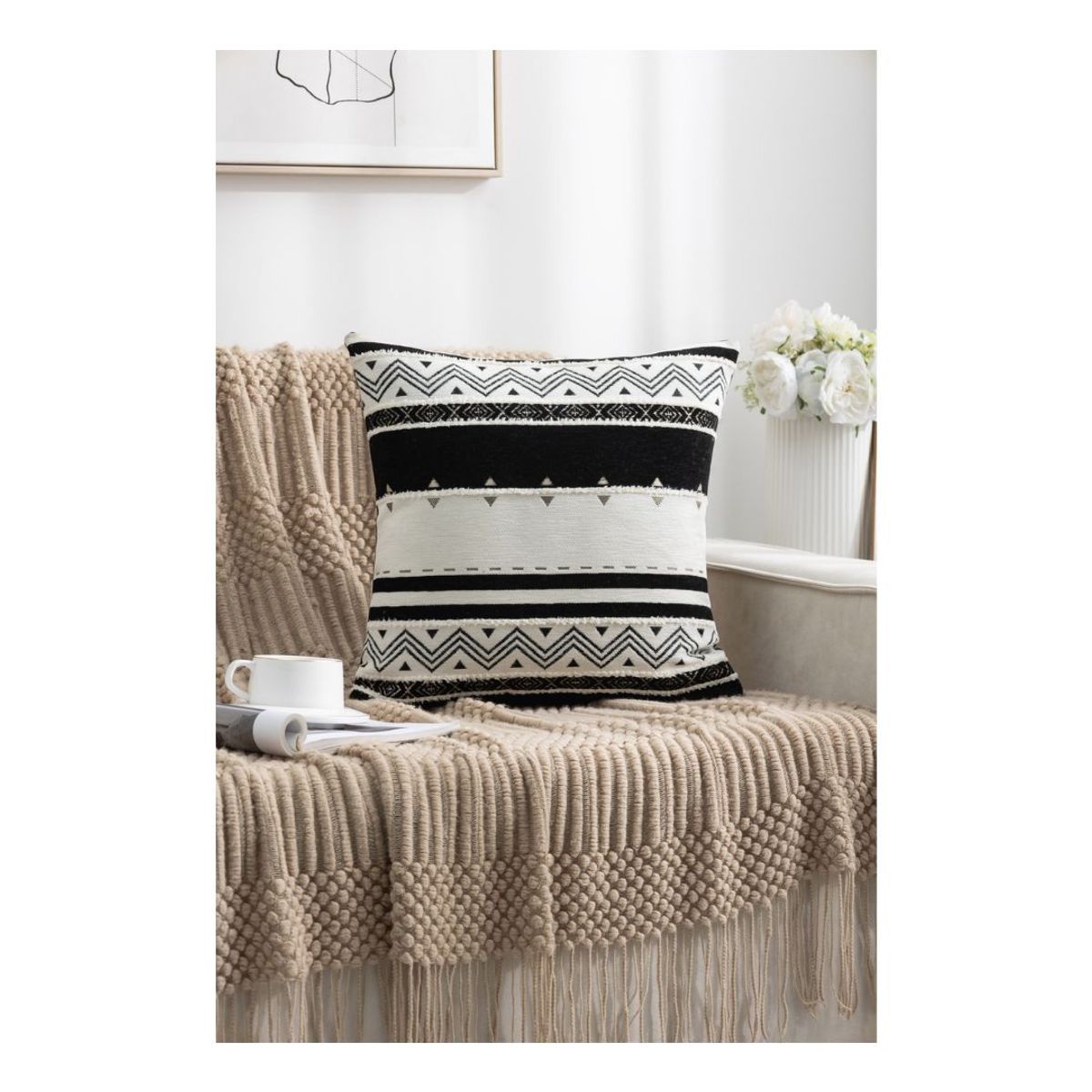 GENERICO - Pack 2 Cojín Funda Relleno Meillard 45 x 45 cm - Navajo