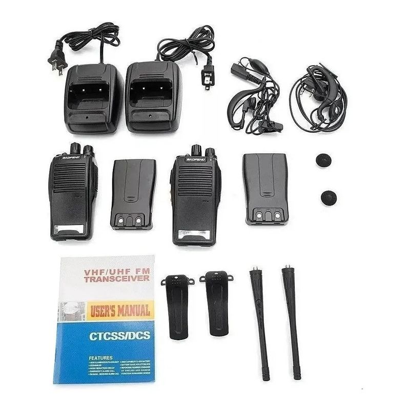 LISM - Kit 2 Radio Transmisor Walkie Baofeng 777s + 2 Manos Libres