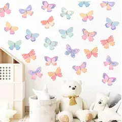 CREA TALLER - Mariposa de colores vinilo stickers deco muro dormitorio infantil