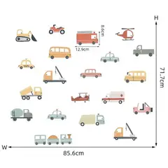 CREA TALLER - Medios de transporte vinilo stickers deco muro dormitorio infantil