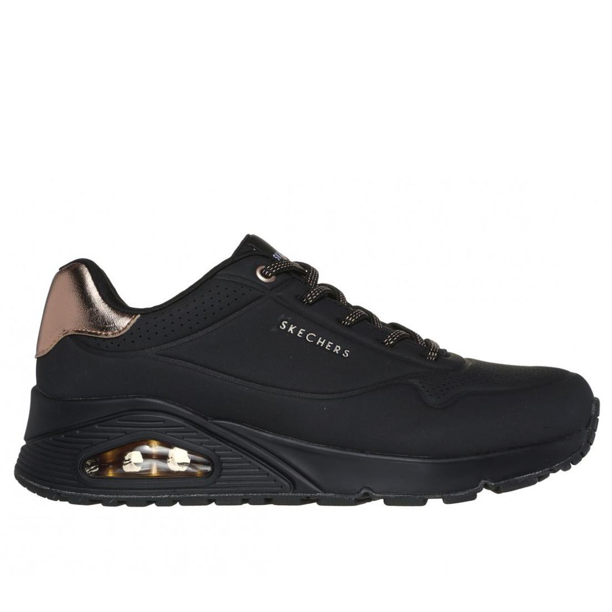 SKECHERS - Zapatillas Mujer Uno Shimmer Away Negro BK Skechers