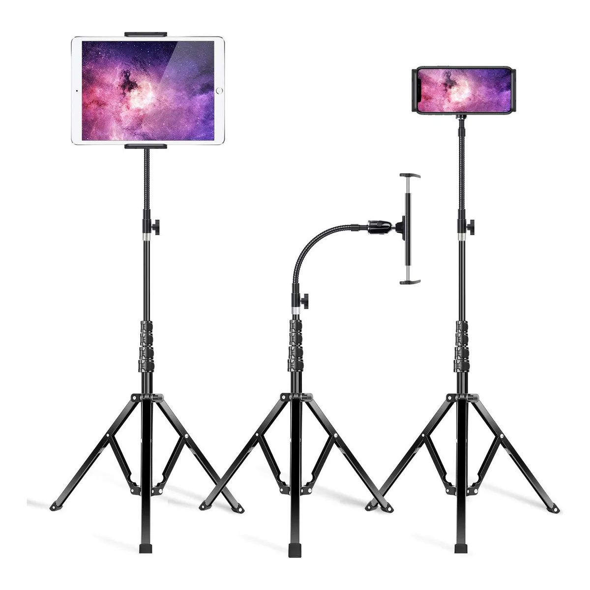 KUANGYE - Trípode Soporte Para iPad Tablet Celular Ajustable 69-165cm