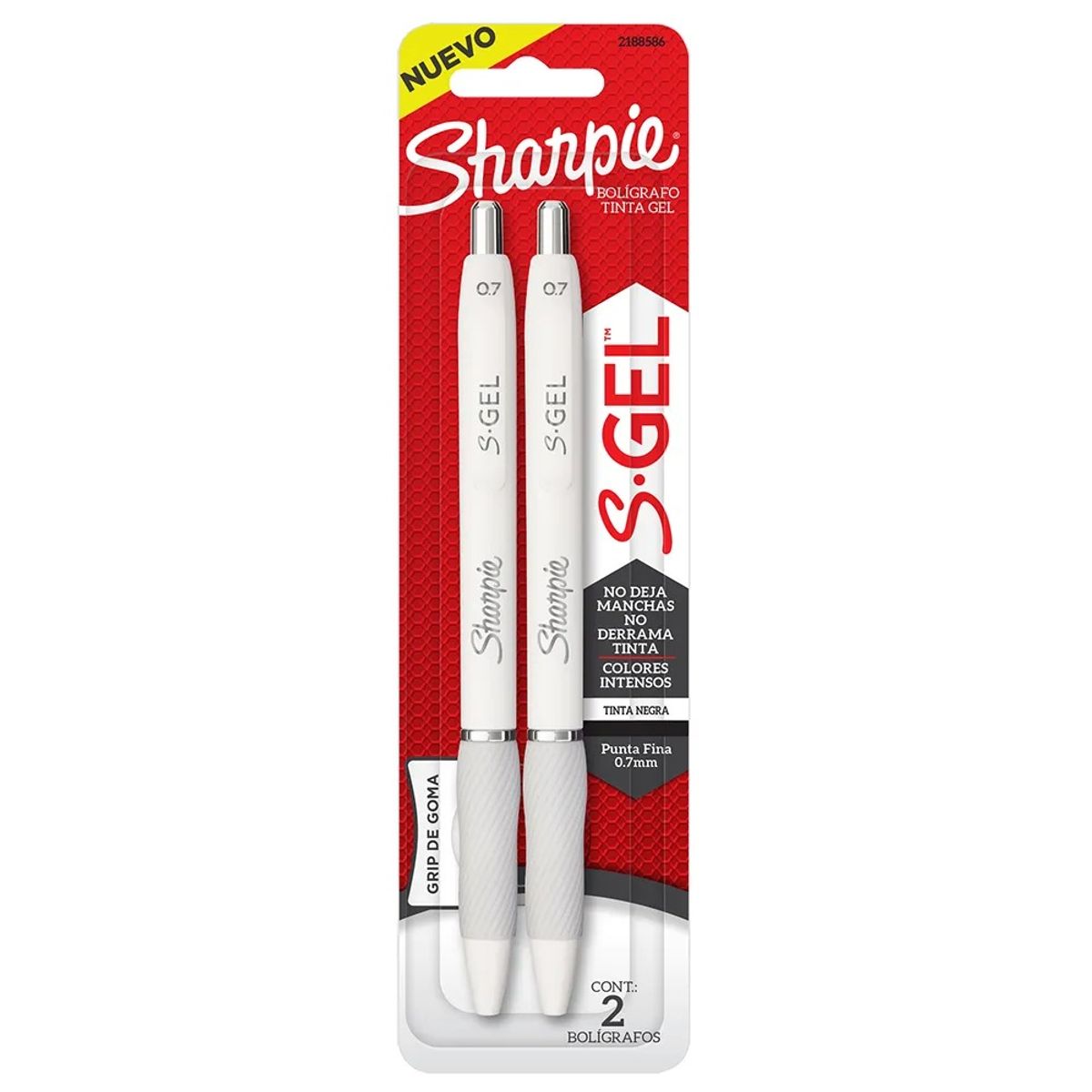 SHARPIE - Sharpie 2 Bolígrafos Gel 07mm Punta Fina Tinta Negra - Blanc
