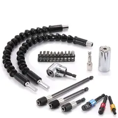 EDWINAYY - 21pcs Extension Flexible Atornillador Dado Angulo Herramient