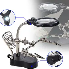 EDWINAYY - Luz Led Con Lupa Estación Cautin Ayuda Soldar Base 25x 5x