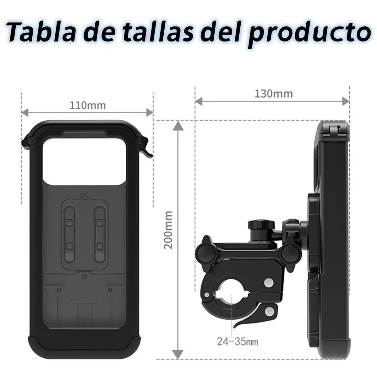 KUANGYE - Soporte Porta Celular Para Moto Y Bicicleta Impermeable 360º