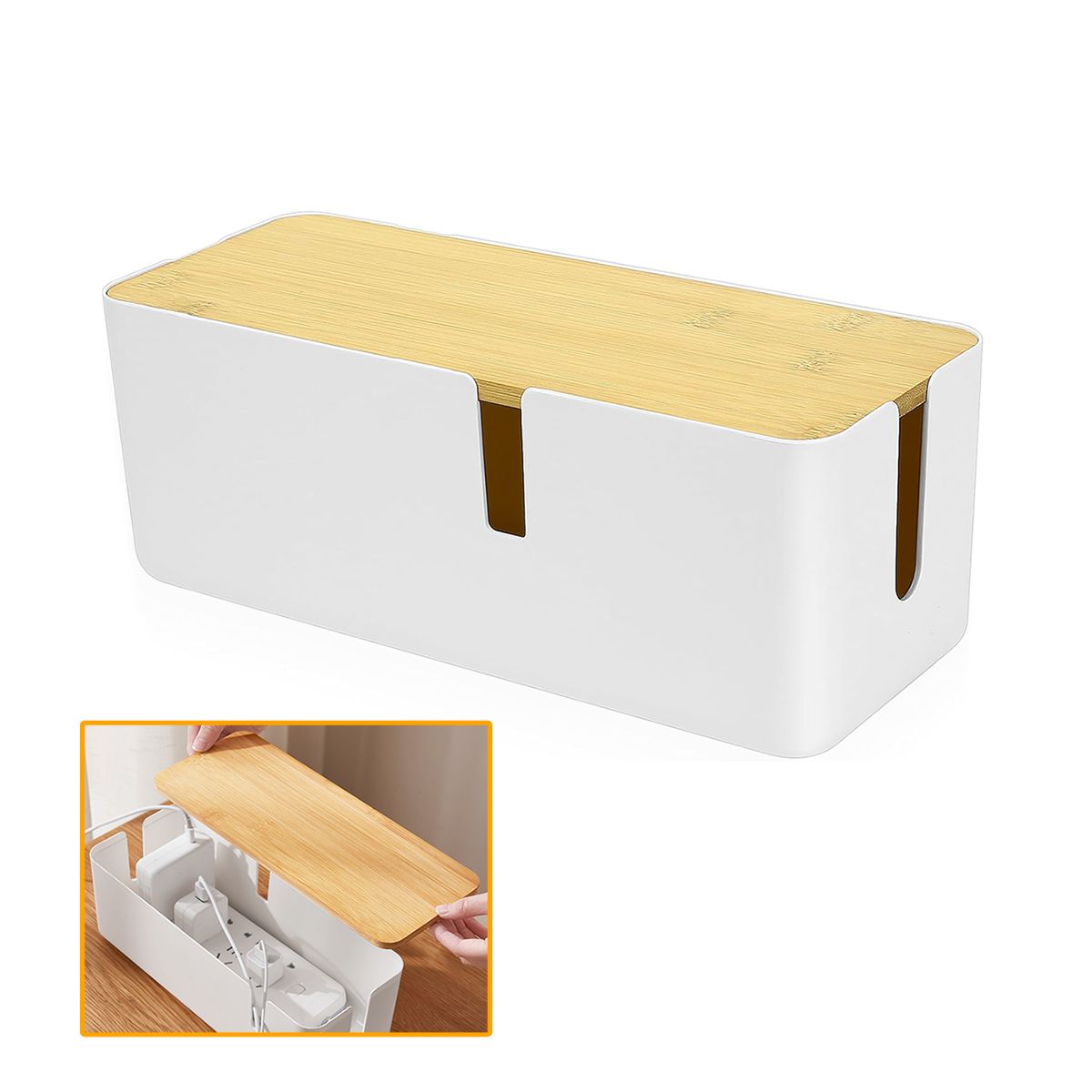 GENERICO - Caja De Almacenamiento De Cables Para Escritorios Hogar