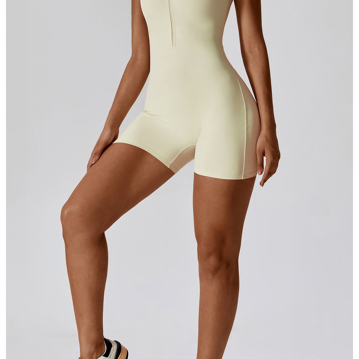 TIOZONEY - Enterito deportivo Mujer-Beige