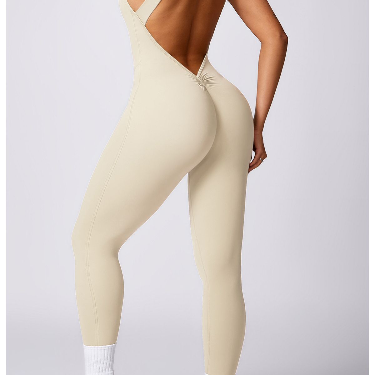 TIOZONEY - Enterito deportivo Mujer-Beige