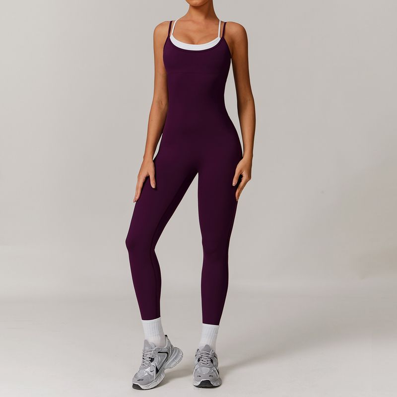 TIOZONEY - Enterito deportivo Mujer-Morado