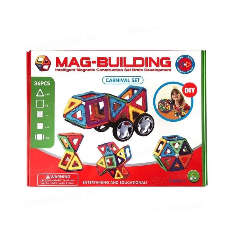 GENERICO - Set De Construcción Magnético Carnival 36piezas 