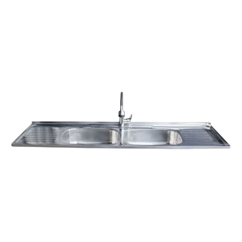 GENERICO - Lavaplatos De Acero Inoxidable 150x50 Cm - Genérica Plateado