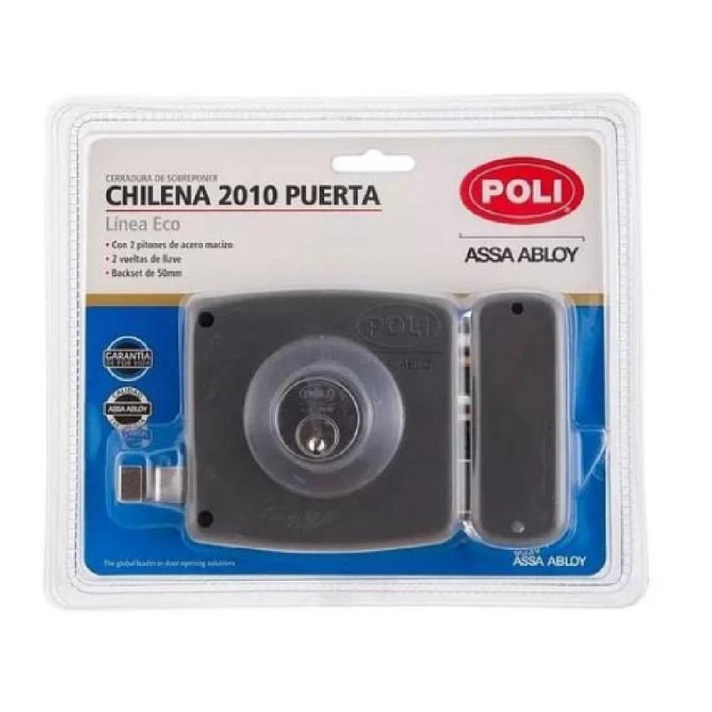 POLI - Cerradura Poli Sobreponer 2010 INTEXT Garantia de por vida - Gris