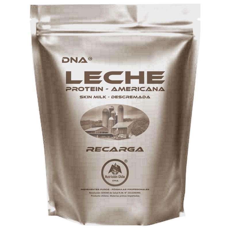 NUTRICION CHILE DNA - LECHE PROTEIN D N A® - DESCREMADA EN POLVO - PURA - RECARGA 1 KILO