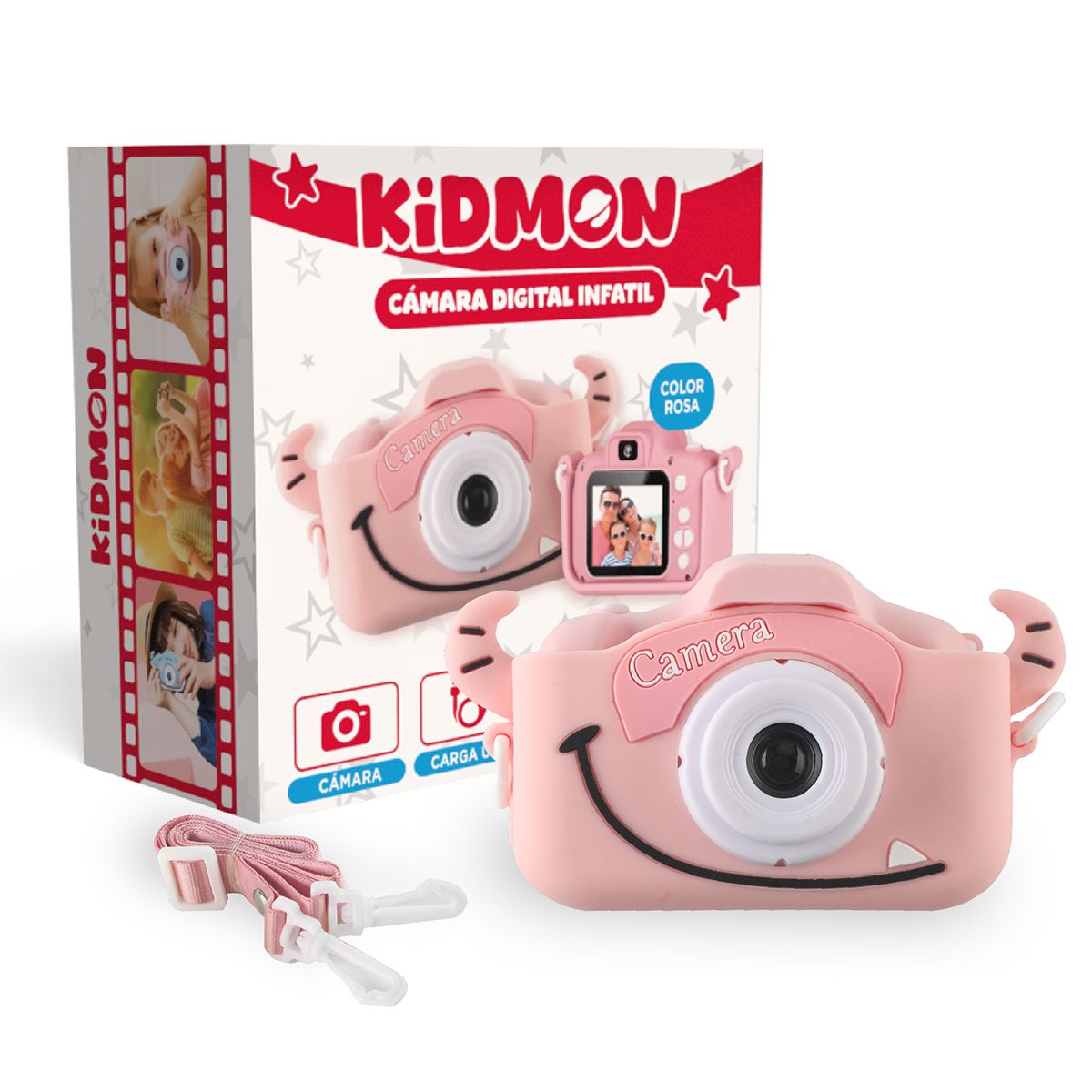 KIDMON - Camara para niños digital Kidmon HD pantalla 2" Foto Video