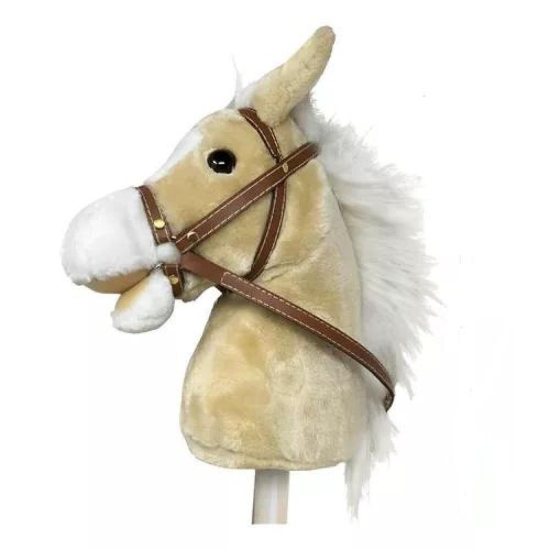 GENERICO - Caballito De Palo Con Sonido Y Rueda De 100 Cm Color Crema