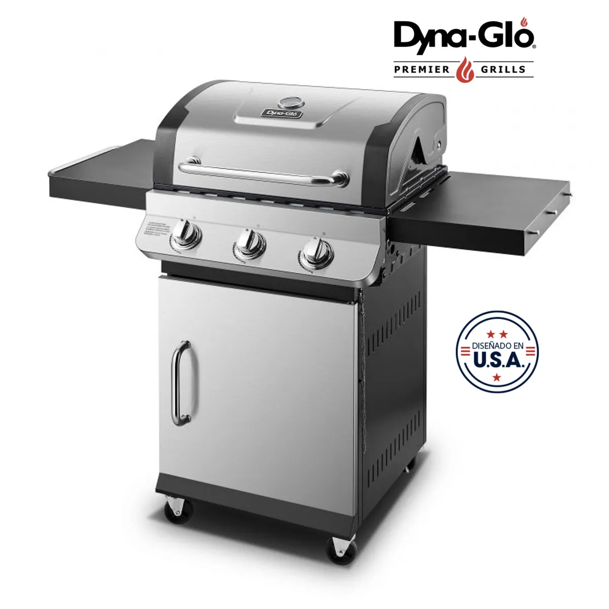DYNAGLO - Parrilla a Gas 3 Quemadores Acero Inoxidable Premier DynaGlo