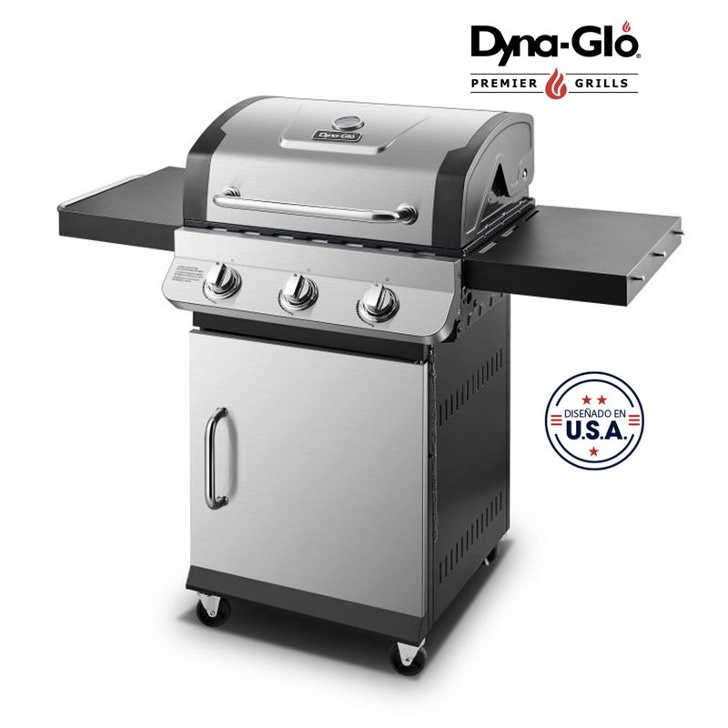 DYNAGLO - Parrilla a Gas 3 Quemadores Acero Inoxidable Premier DynaGlo