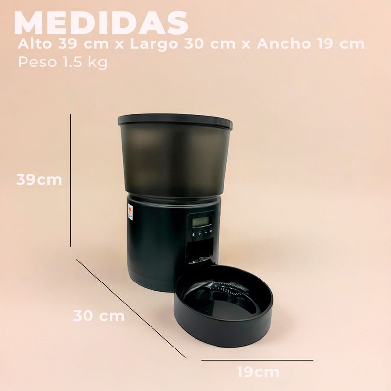 MUNDO ONLINE - Dispensador Automático Comida Mascotas 4 lts.