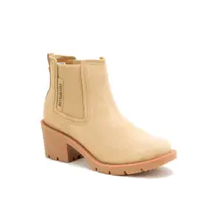 CAT - Botín de Cuero Chealsea Mujer Crema