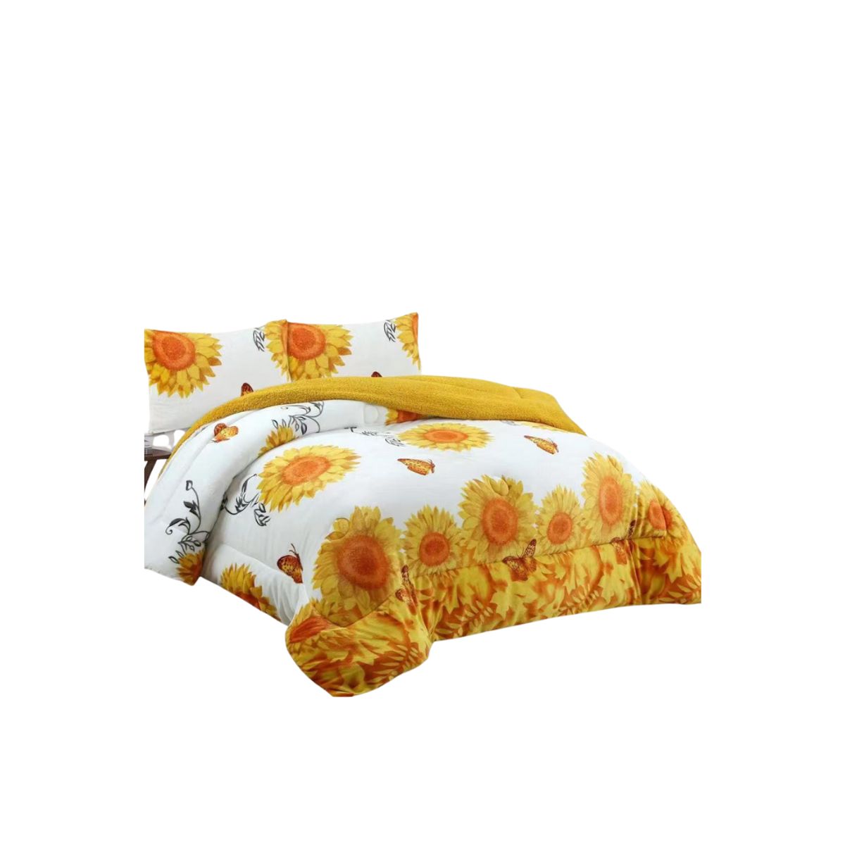 GENERICO - Cobertor Plush Con Chiporro 2 Plazas Diseño Floral Invierno