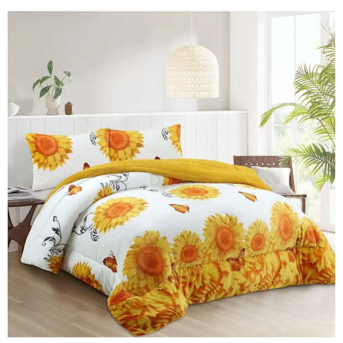 GENERICO - Cobertor Plush Con Chiporro 2 Plazas Diseño Floral Invierno