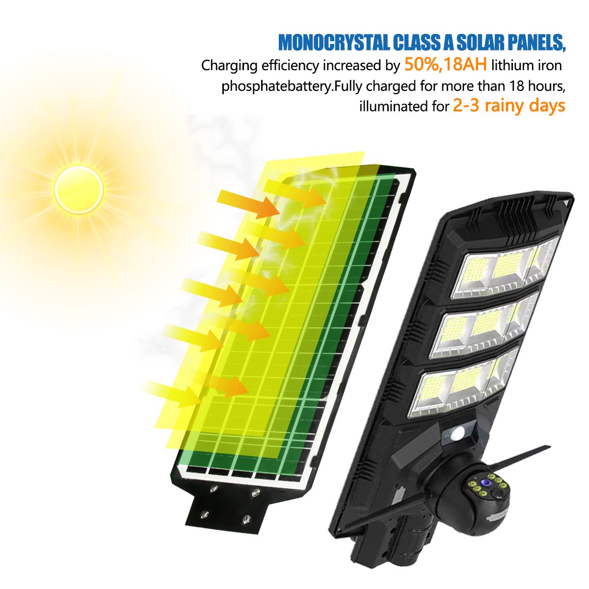 GENERICO - Foco Solar Con Camara Led Exterior Wifi y Sensor de Movimiento