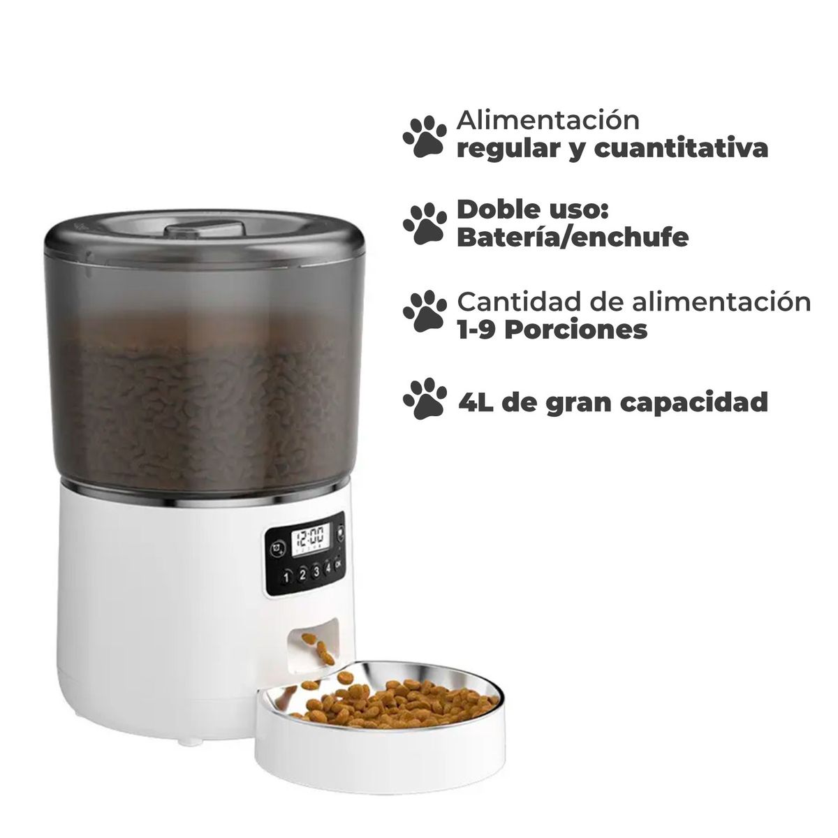 MUNDO ONLINE - Dispensador Automatico Comida Mascotas 4 lts.