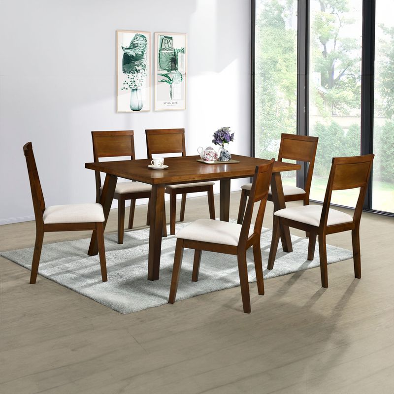 EXIT - Juego De Comedor 6 Sillas Castilla 100% Madera - Exit