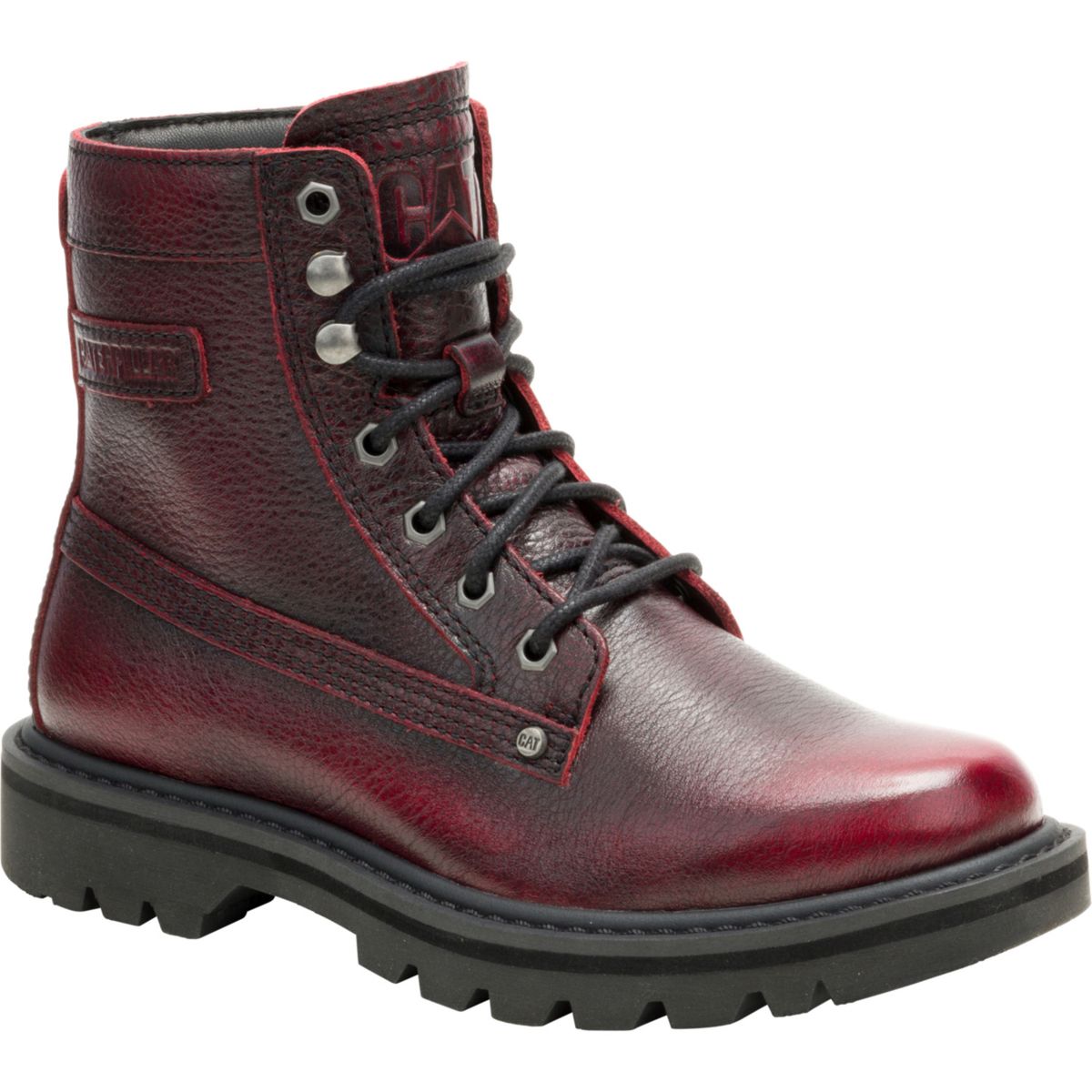 CAT - Botín de Cuero Colorado Grader Mujer Rojo CAT