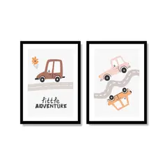 ALCUADRADO - Set Triple Cuadros Dulces sueños Negro 70x50 cm